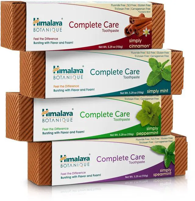 Main image of Botanique Complete Care Toothpaste, Herbal Variety 4 Pack, 5.29 oz | Fluoride Free Toothpaste with Xylitol & Neem, Fights Plaque, Freshens Breath,SLS Free, No Artificial Flavors or Colors