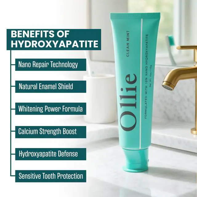 Alt view image 2 of 7 - Fluoride Free 10% Nano Hydroxyapatite Toothpaste, Clean Mint, 1 Pack | Rod-Shaped Nano HAP, Remineralizes Enamel, Reduces Sensitivity, Reverses Small Cavities, Naturally Whitens Teeth, 4oz