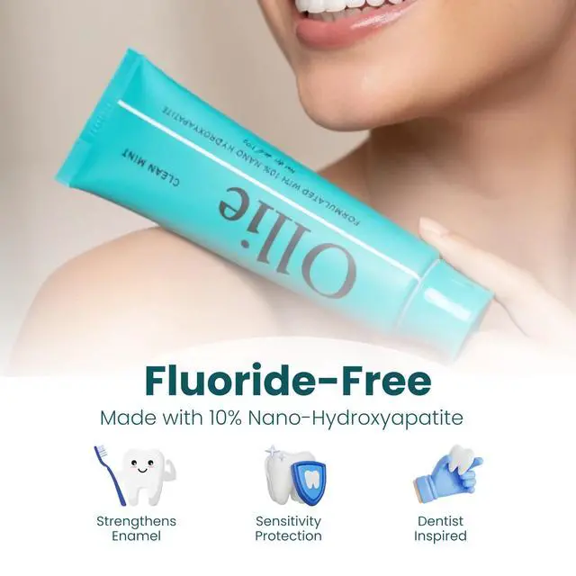 Alt view image 5 of 7 - Fluoride Free 10% Nano Hydroxyapatite Toothpaste, Clean Mint, 1 Pack | Rod-Shaped Nano HAP, Remineralizes Enamel, Reduces Sensitivity, Reverses Small Cavities, Naturally Whitens Teeth, 4oz