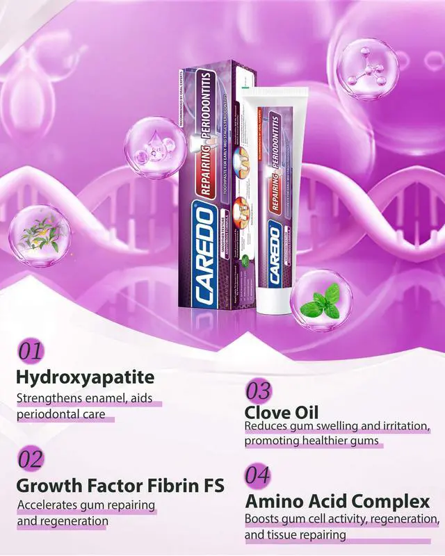 Alt view image 4 of 7 - Gum Toothpaste for Periodontitis, Gum Repair for Receding Gums, Gum Disease & Gingivitis Treatment, Periodontal Disease Treatment for Gum Health, Gum Disease Repair Bad Breath Toothpaste 3.52OZ