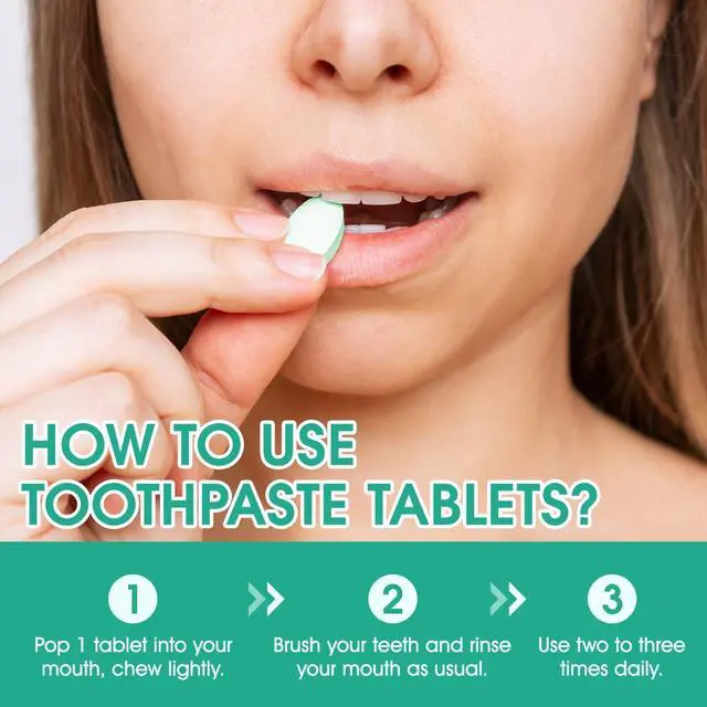 Alt view image 6 of 7 - Toothpaste Tablets,150 Nano Hydroxyapatite Toothpaste Tablets, Chewable Xylitol Toothpaste Tablets, Fluoride-Free - Natural Whitening Remineralizing Travel-Friendly Eco Tabs, Peppermint