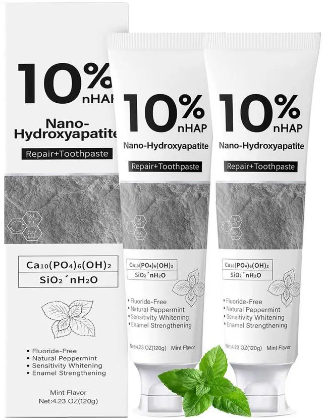 Main image of Nano-Hydroxyapatite Toothpaste, | New Upgraded Formula, Strengthens Enamel,Fluoride-Free Toothpaste, Gentle on Sensitive Teeth 4.23oz 2pc