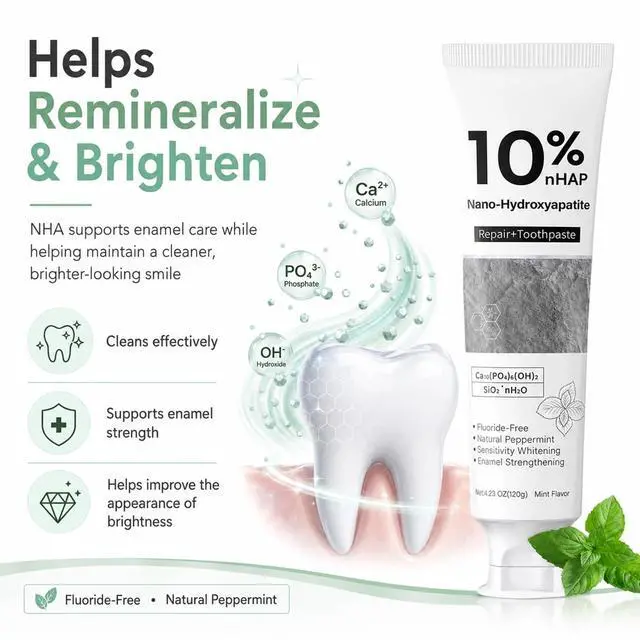 Alt view image 3 of 7 - Nano-Hydroxyapatite Toothpaste, | New Upgraded Formula, Strengthens Enamel,Fluoride-Free Toothpaste, Gentle on Sensitive Teeth 4.23oz 2pc
