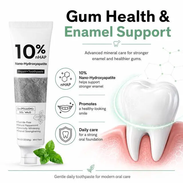Alt view image 5 of 7 - Nano-Hydroxyapatite Toothpaste, | New Upgraded Formula, Strengthens Enamel,Fluoride-Free Toothpaste, Gentle on Sensitive Teeth 4.23oz 2pc