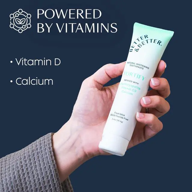 Alt view image 2 of 7 - Fortify | Hydroxyapatite Toothpaste | Remineralize Enamel with Vitamin D3 & Calcium | Fluoride-Free, SLS-Free | Natural Whitening | Fresh Mint | 3.4oz