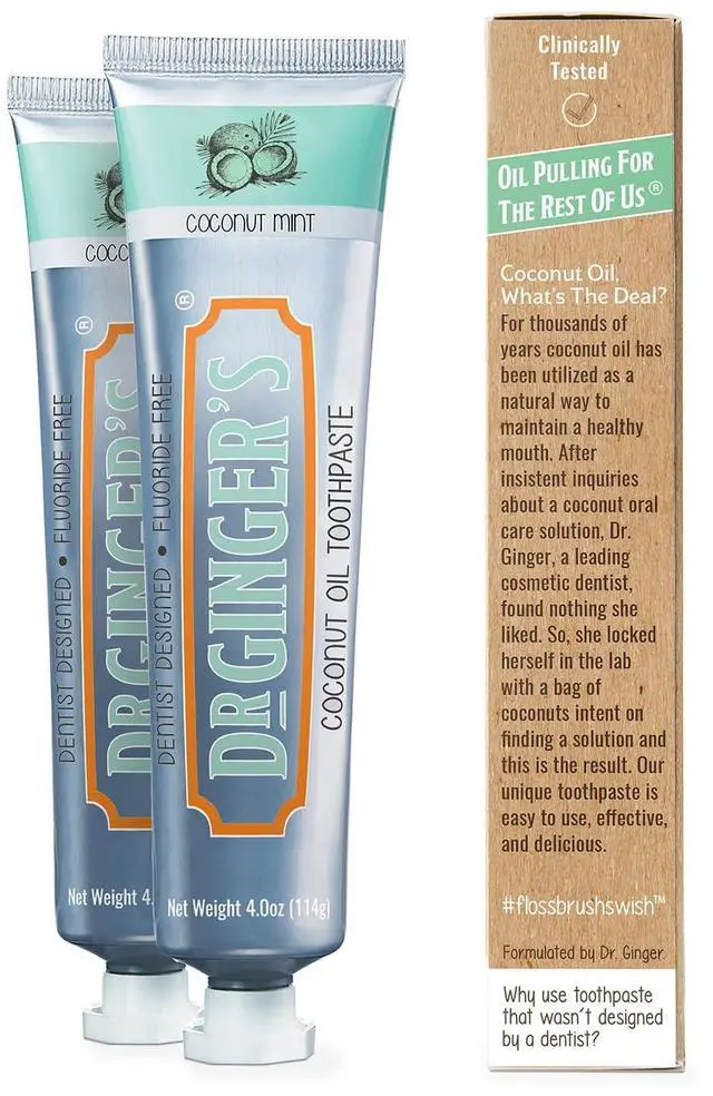 Alt view image 2 of 7 - Coconut Oil Toothpaste, Fluoride Free + Xylitol, 4oz, 2 Pack | Coconut Powered by Organic Coconut Oil & Xylitol, Gentle Deep Clean, Oral Microbiome Support, Sensitive Teeth, Coconut Mint