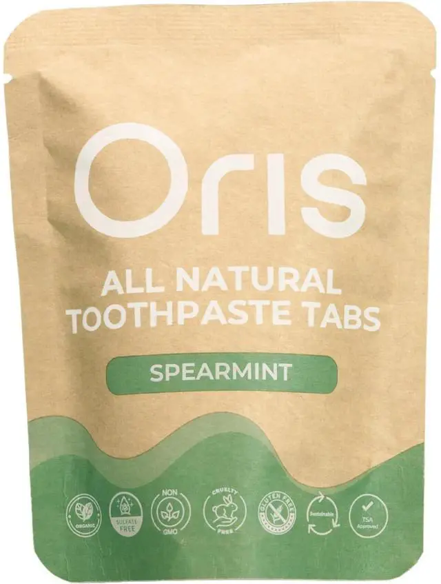 Main image of Natural Toothpaste Tablets - Hydroxyapatite Toothpaste Tablets for Enamel Remineralization, Kid-Friendly Tooth Tabs for Brushing Teeth & Travel-Ready - 62ct (Spearmint)
