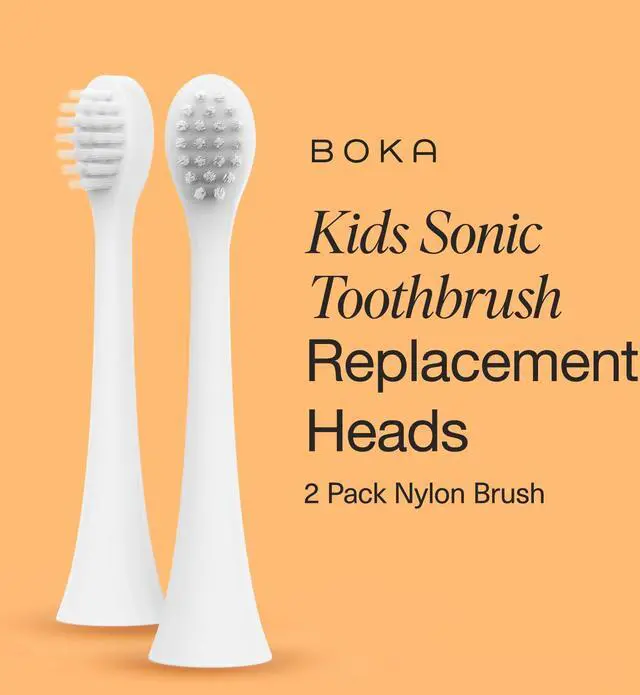 Alt view image 2 of 5 - Kids Sonic Electric Toothbrush Replacement Heads 2pack | Food grade silicone bristles for deep cleaning, dentist recommended kids oral care, 2 pack replacement heads only.