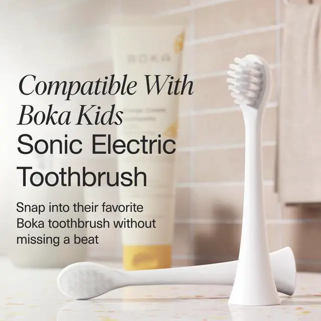 Alt view image 3 of 5 - Kids Sonic Electric Toothbrush Replacement Heads 2pack | Food grade silicone bristles for deep cleaning, dentist recommended kids oral care, 2 pack replacement heads only.