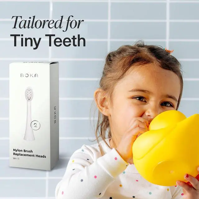 Alt view image 5 of 5 - Kids Sonic Electric Toothbrush Replacement Heads 2pack | Food grade silicone bristles for deep cleaning, dentist recommended kids oral care, 2 pack replacement heads only.