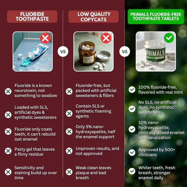 Alt view image 6 of 7 - Fluoride-Free Toothpaste Tablets - Nano Hydroxyapatite - Zero Artificial Flavors or Plastic - Remineralizes & Whitens Teeth - 60 Count (1 Month Supply)