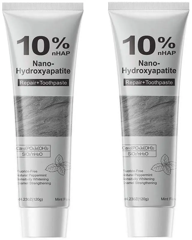 Main image of 10% Nano Hydroxyapatite Toothpaste,Mint,4.23oz,2Pcs | New Upgraded Formula,Strengthens Enamel,Fluoride-Free Toothpaste,Gentle on Sensitive Teeth