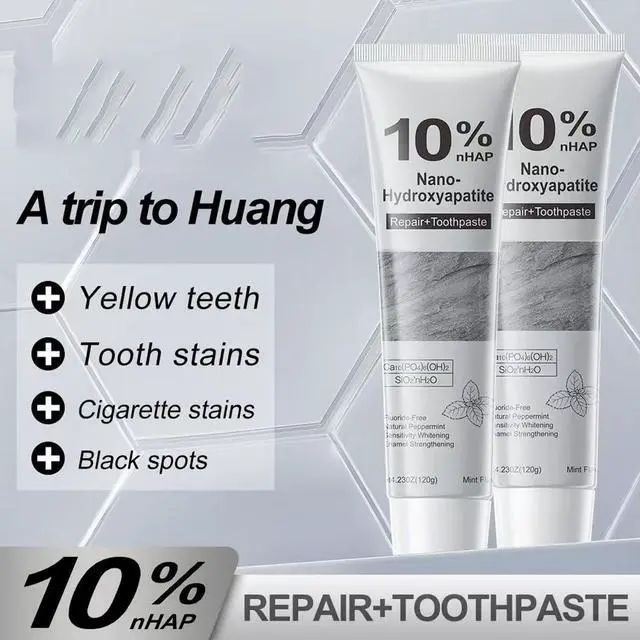 Alt view image 3 of 7 - 10% Nano Hydroxyapatite Toothpaste,Mint,4.23oz,2Pcs | New Upgraded Formula,Strengthens Enamel,Fluoride-Free Toothpaste,Gentle on Sensitive Teeth