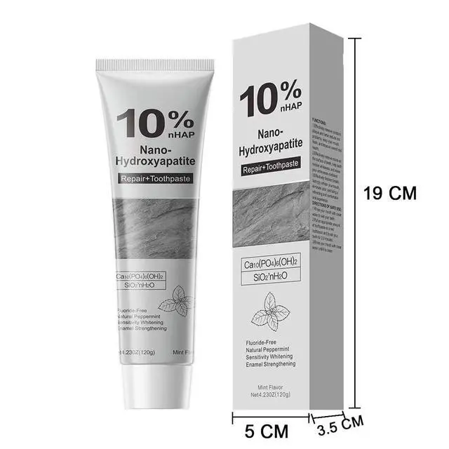 Alt view image 7 of 7 - 10% Nano Hydroxyapatite Toothpaste,Mint,4.23oz,2Pcs | New Upgraded Formula,Strengthens Enamel,Fluoride-Free Toothpaste,Gentle on Sensitive Teeth
