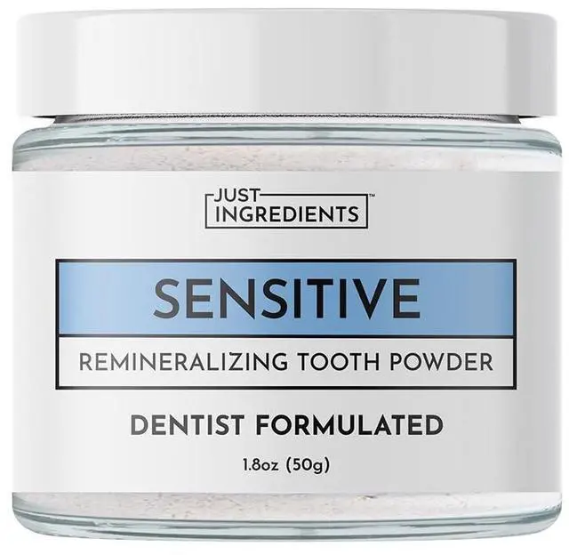 Main image of Remineralizing Tooth Powder Sensitive - No Fluoride - 1 oz | Calcium Carbonate, Bentonite Clay, Baking Soda, Enamel Support, Plaque Polishing, Vegan Non GMO, SLS Free, Adult Use