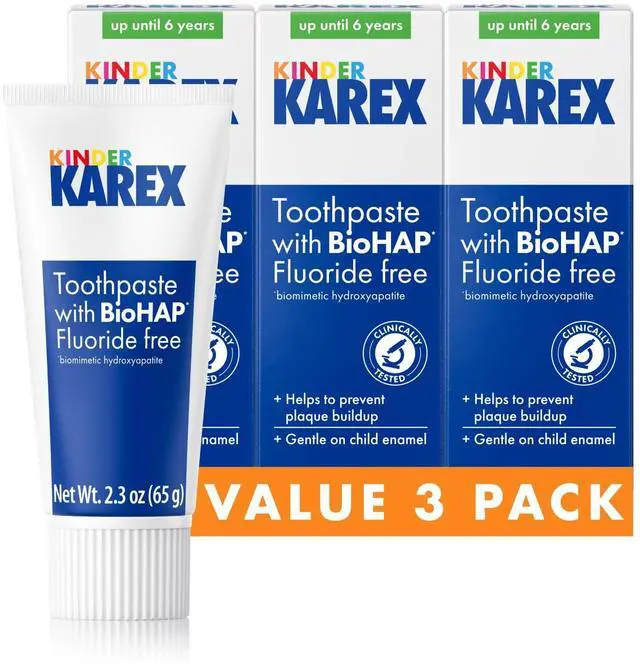 Main image of Kid & Toddler Toothpaste Fluoride Free | with Hydroxyapatite Clinically tested, Safe if Swallowed Training Toothpaste, 2.3 Oz 2 Pack