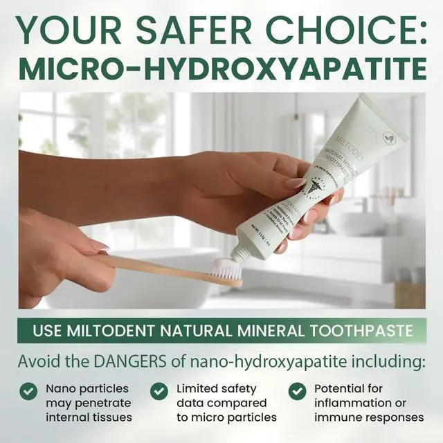 Alt view image 3 of 7 - Hydroxyapatite Toothpaste MILTODENT 15% Micro-Hydroxyapatite Premium Toothpaste Fluoride-Free, Foam-Free, Natural Mineralizing | Safe Alternative to Nano-Hydroxyapatite | SLS-Free & Paraben-free 4oz