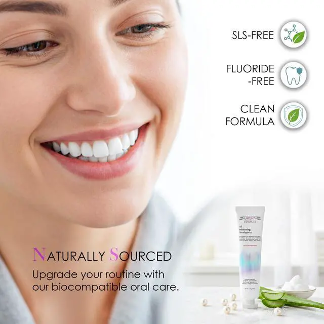 Alt view image 2 of 6 - AI Hydroxyapatite Whitening Toothpaste-Fluoride-Free, SLS-Free for Sensitive Mouths, Enamel Surface Care, Coconut Oil & Aloe, Mint, Made in Korea (4.6 oz)