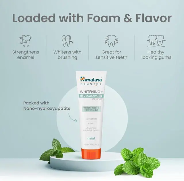 Alt view image 4 of 7 - Botanique Whitening Hydroxyapatite Toothpaste, Mint, 4 oz, 2 Pack | Nano Hydroxyapatite Toothpaste, Support Enamel Strength & Integrity,Great for Sensitive Teeth, Fluoride Free,SLS Free & Vegan