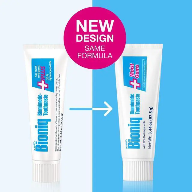 Alt view image 7 of 7 - Plus Moist Gums 20% Hydroxyapatite Toothpaste | bioHAP and Fluoride Free Toothpaste for Daily Use, Clinically Tested, Expert for Enamel and Gum Care, 3.44 Oz 3 Packs