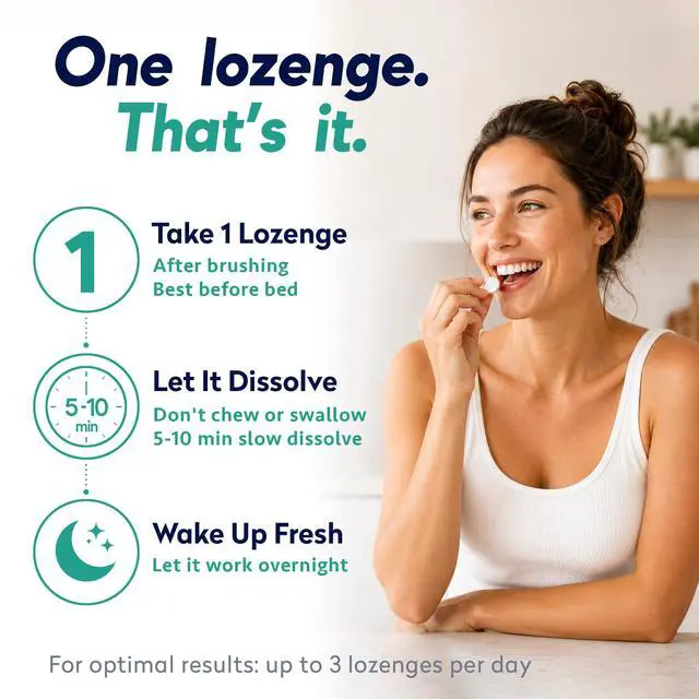 Alt view image 6 of 7 - Green Breath Oral Probiotics, Fresh Breath, Mint Flavor, 30ct 1-PK | Clinically Studied Probiotic, Naturally Supports Fresh Breath, 8 Billion CFU, 30 Lozenges, Shelf-Stable Smart Bottle