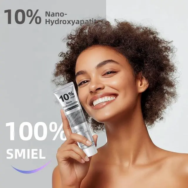 Alt view image 2 of 7 - 10% Nano-Hydroxyapatite Toothpaste for Sensitive Teeth, 2 Pack | Fresh mint fluoride-free formula for whitening, enamel care, gum-line cleaning, and daily brushing