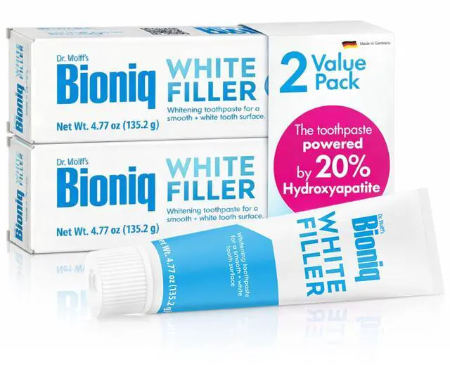 Main image of White Filler Whitening Toothpaste 4.77 Oz | 20% Hydroxyapatite Teeth Whitening fomula, fluoride free, Clinically Tested Expert for Enamel and Gum Care, 4.77 Oz 2 Pack