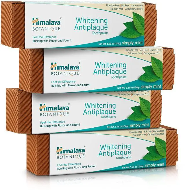 Main image of Botanique Whitening Complete Care Toothpaste, Mint 4 Pack, 5.29 Oz | Fluoride Free Toothpaste with Xylitol & Neem, Fights Plaque, Freshens Breath,SLS Free,No Artificial Flavors or Colors,5.29 oz