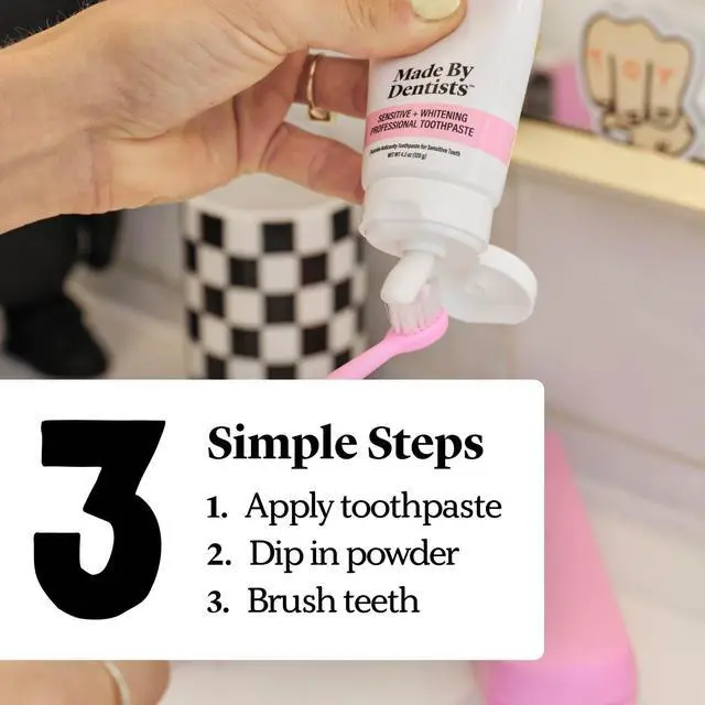 Alt view image 5 of 6 - Teeth Whitening Powder Hydroxyapatite Formula with Pap & Diamond Pwdr, Remineralizing Tooth Powder, Mix with Any Toothpaste, Removes Coffee & Wine Stains, Safe for Sensitive Teeth