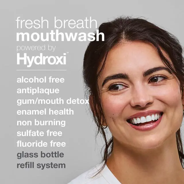 Alt view image 4 of 6 - Hydroxi Mouthwash Kit Remineralizing Enamel Health Mint 16 fl oz | Alcohol-Free & Fluoride-Free Formula, Relieves Dry Mouth, Powered by Nano-Hydroxyapatite, Fresh Mint Flavor