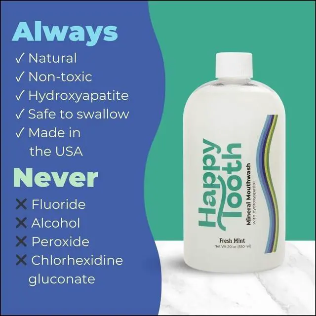 Alt view image 3 of 5 - Hydroxyapatite Mouthwash, Remineralizing, Fresh Breath, Mint, 20 Fl Oz | Remineralizing Mouthwash For Adults And Kids, Whitening, No Alcohol Formula, Fluoride Free, Enamel Safe, Dentist Formulated