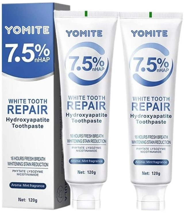 Main image of Hydroxyapatite Toothpaste for Whitening & Sensitive Teeth 2 PCS Nano Hydroxyapatite Toothpaste for Daily Enamel Care