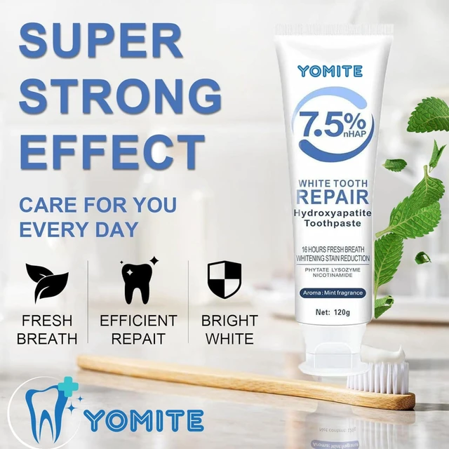 Alt view image 4 of 7 - Hydroxyapatite Toothpaste for Whitening & Sensitive Teeth 2 PCS Nano Hydroxyapatite Toothpaste for Daily Enamel Care