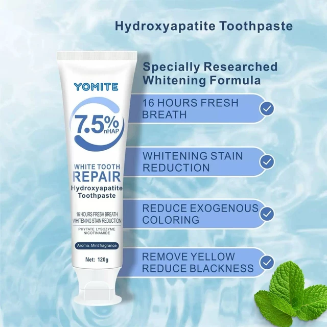 Alt view image 3 of 7 - Hydroxyapatite Toothpaste for Whitening & Sensitive Teeth 2 PCS Nano Hydroxyapatite Toothpaste for Daily Enamel Care