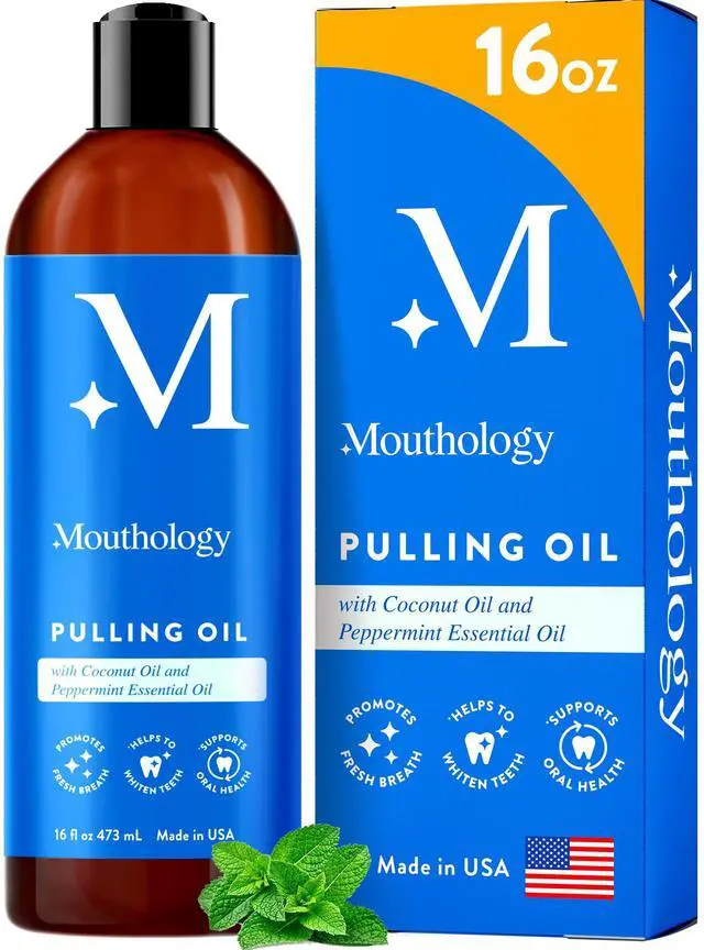 Main image of Coconut Oil Pulling for Teeth and Gums 16oz (Made in USA), Whitening Pulling Oil Coconut Mint Mouthwash for Fresh Breath Ayurvedic Oil Pulling Mouth Gum Health Oral Care