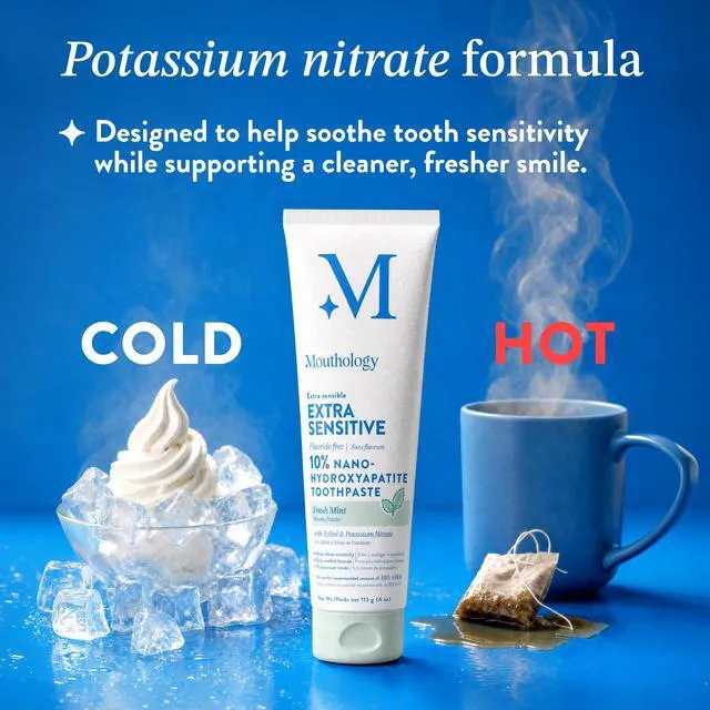 Alt view image 4 of 7 - Extra Sensitive 10% Nano Hydroxyapatite Toothpaste | Extra sensitive relief with potassium nitrate + 10% nano hydroxyapatite. Fluoride free, SLS free, remineralizing. USA made.