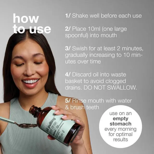 Alt view image 3 of 7 - Nano Hydroxyapatite Oil Pulling Mouthwash MCT Coconut Oil Mint 9 oz | Peppermint, Spearmint, Anise & Wintergreen Oils | Deep Oral Clean | Fresh Breath