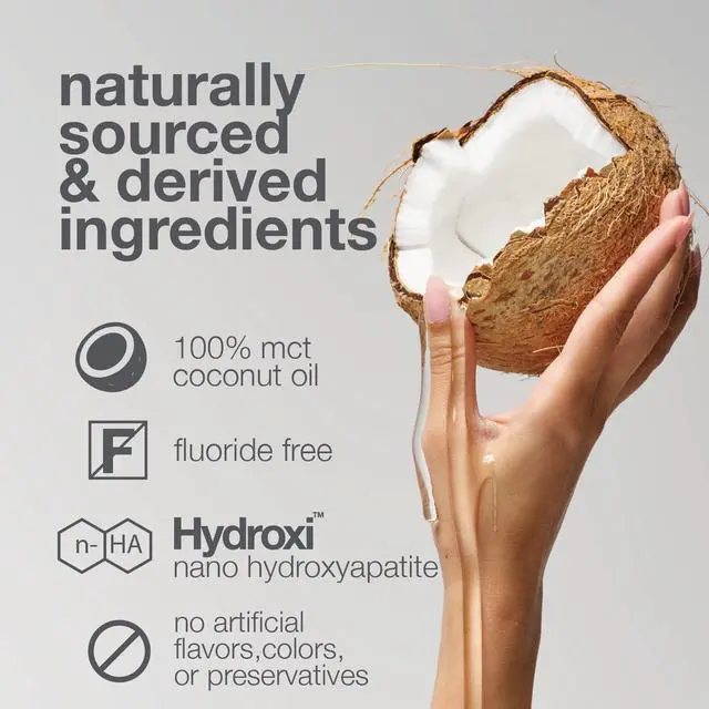 Alt view image 2 of 7 - Nano Hydroxyapatite Oil Pulling Mouthwash MCT Coconut Oil Mint 9 oz | Peppermint, Spearmint, Anise & Wintergreen Oils | Deep Oral Clean | Fresh Breath