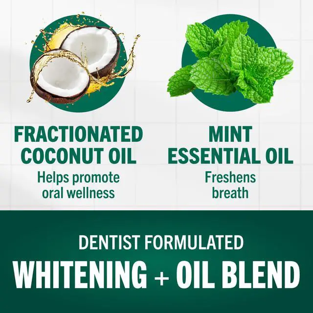 Alt view image 2 of 7 - Whitening + Oil Blend Oral Rinse, Smooth Mint, 16 fl oz | Alcohol-Free, Peroxide-Free, Helps Whiten Teeth, Freshens Breath