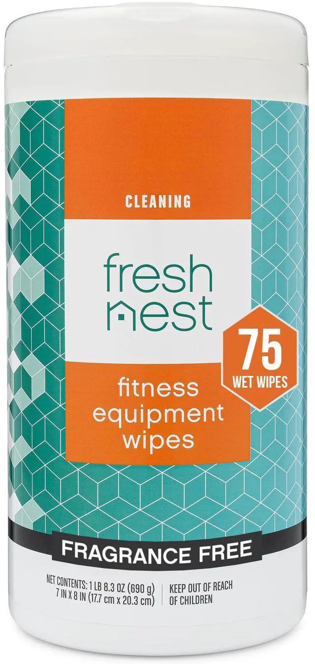 Main image of Fitness Equipment Wipes - Cleaning Wipes - 75 Count | Cleaning Wipes for Yoga Mats,Studios, Gym, Peloton & Cycle Bikes, Spas, Fragrance-Free, Surface Cleaning for Home and Office