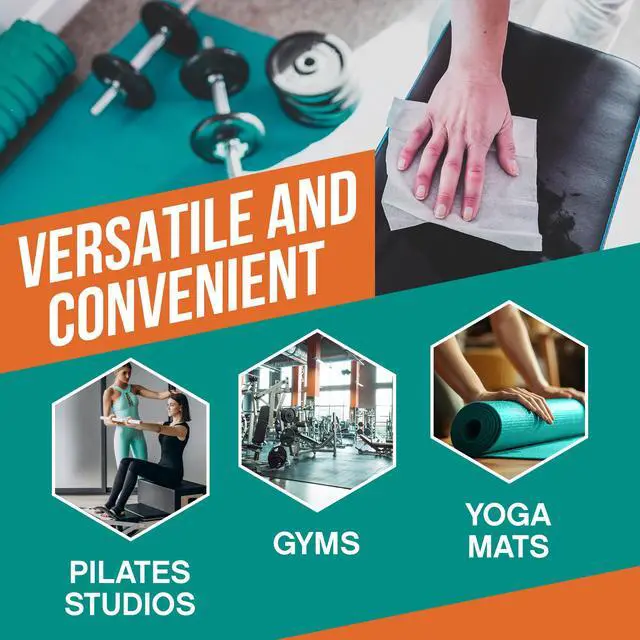 Alt view image 3 of 7 - Fitness Equipment Wipes - Cleaning Wipes - 75 Count | Cleaning Wipes for Yoga Mats,Studios, Gym, Peloton & Cycle Bikes, Spas, Fragrance-Free, Surface Cleaning for Home and Office