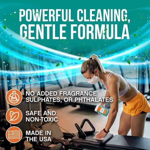 Alt view image 4 of 7 - Fitness Equipment Wipes - Cleaning Wipes - 75 Count | Cleaning Wipes for Yoga Mats,Studios, Gym, Peloton & Cycle Bikes, Spas, Fragrance-Free, Surface Cleaning for Home and Office