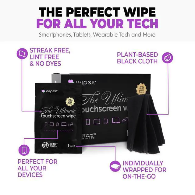 Alt view image 2 of 7 - Screen Wipes & Gym Wipes Combo Pack - 75ct Gym Equipment Canister & 24ct Individually Wrapped Fitness Touch Screen Cloths, Safe for Yoga Mats & Electronics, Lavender Scent