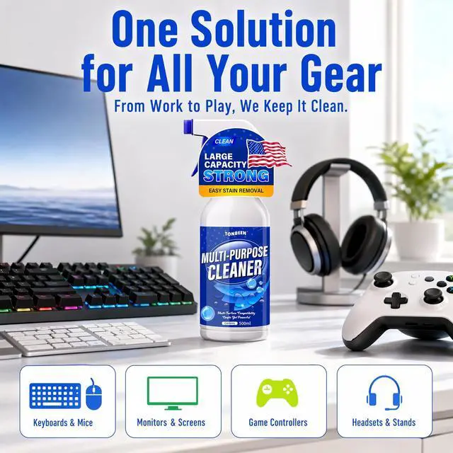 Alt view image 2 of 7 - Mouse Pad Cleaner 500ml - Key Board Cleaner Spray | for Remove Fingerprints, Oil Stains & Stains from Desk Supplies & Gaming Accessories - Lime Scent Plant-Based Formula