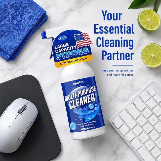 Alt view image 7 of 7 - Mouse Pad Cleaner 500ml - Key Board Cleaner Spray | for Remove Fingerprints, Oil Stains & Stains from Desk Supplies & Gaming Accessories - Lime Scent Plant-Based Formula