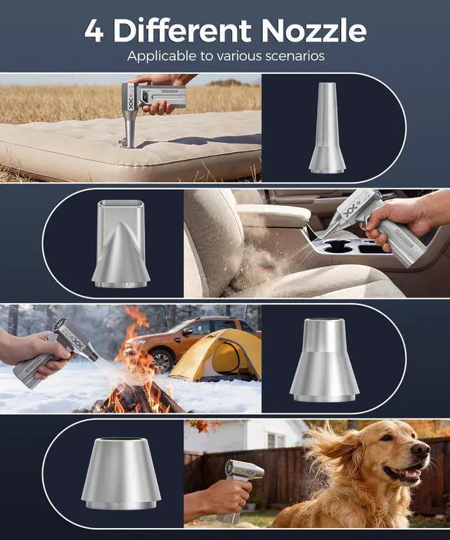 Alt view image 4 of 7 - Compressed Air Duster-280000 RPM Super Powerful Electric Air Duster,4-Gear Adjustable PC Cleaning Kit with LCD Screen & LED Light,Fast Charging Air Blower for PC,Keyboard,Car,Home