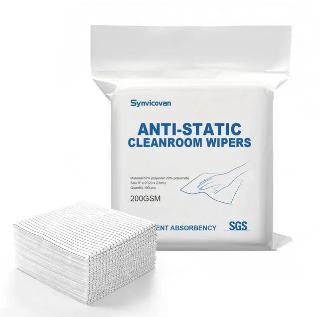 Main image of Anti-Static Microfiber cloths 9"x9"(100 Pcs,200GSM) | Lint Free Cloths,Reusable,Special ESD Protection Design is Suitable for Protecting Sensitive Electronic Components and Tools