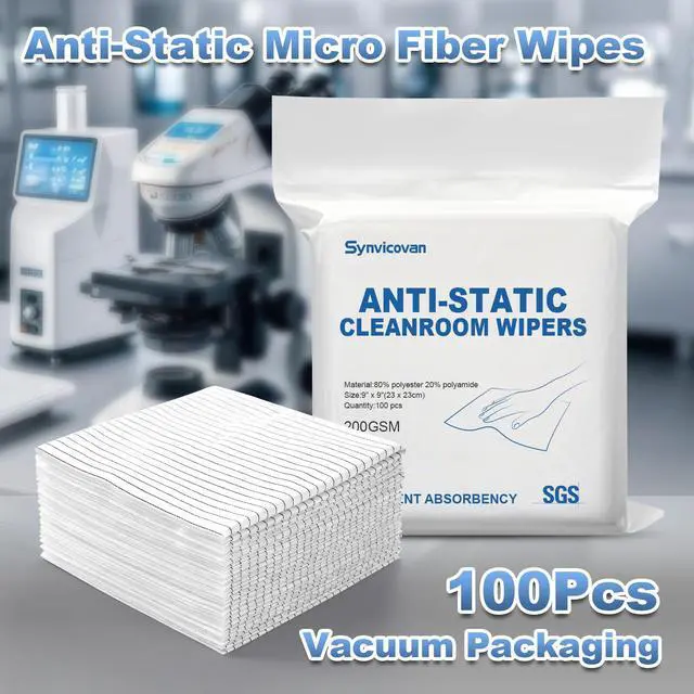 Alt view image 2 of 7 - Anti-Static Microfiber cloths 9"x9"(100 Pcs,200GSM) | Lint Free Cloths,Reusable,Special ESD Protection Design is Suitable for Protecting Sensitive Electronic Components and Tools