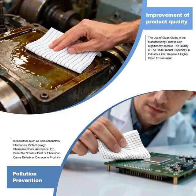 Alt view image 6 of 7 - Anti-Static Microfiber cloths 9"x9"(100 Pcs,200GSM) | Lint Free Cloths,Reusable,Special ESD Protection Design is Suitable for Protecting Sensitive Electronic Components and Tools