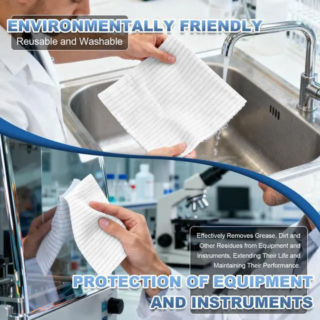 Alt view image 5 of 7 - Anti-Static Microfiber cloths 9"x9"(100 Pcs,200GSM) | Lint Free Cloths,Reusable,Special ESD Protection Design is Suitable for Protecting Sensitive Electronic Components and Tools